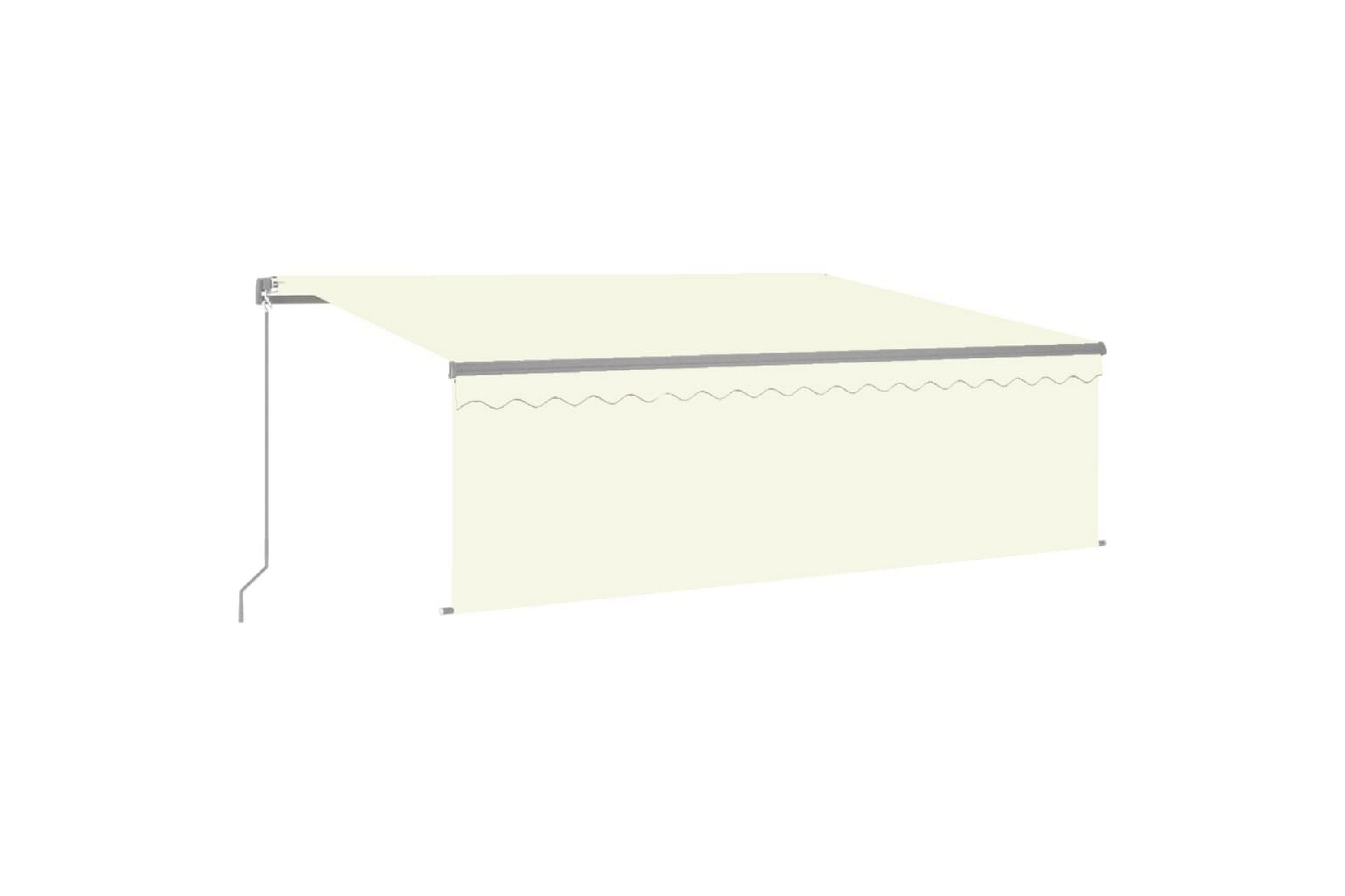 Be Basic Manuell uttrekkbar markise med rullegardin 4,5x3 m kremhvit - Krem