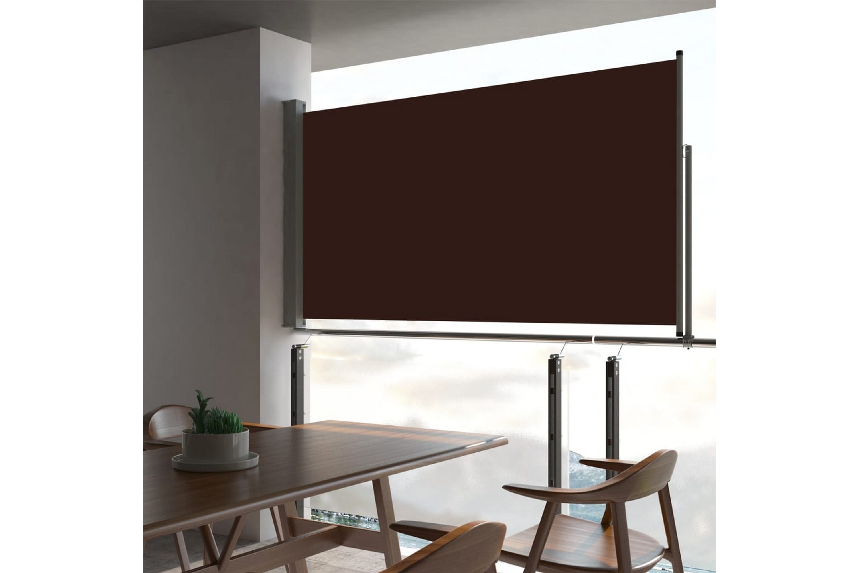 Be Basic Uttrekkbar sidemarkise 160x300 cm brun -