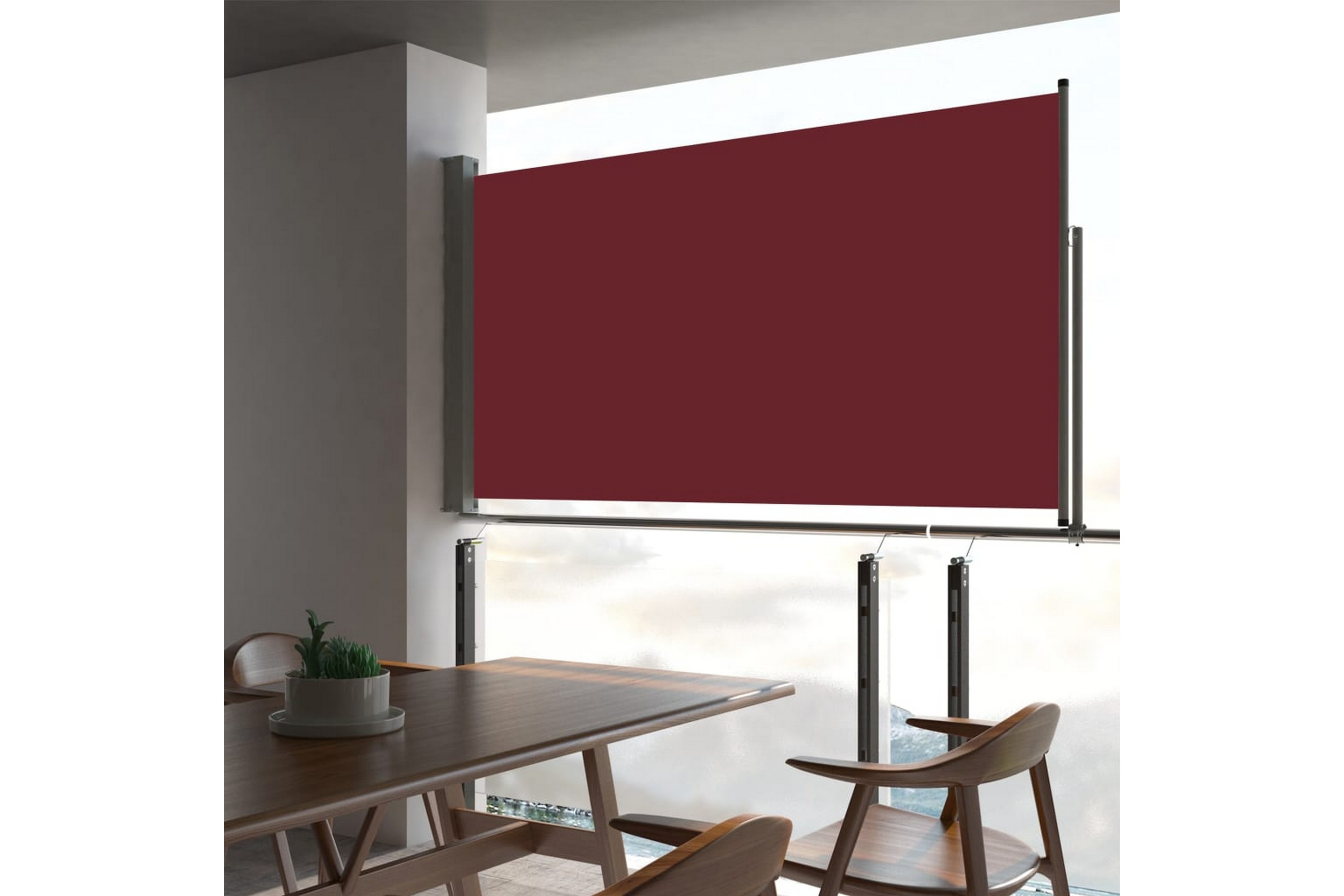 Be Basic Uttrekkbar sidemarkise 160x300 cm rød -