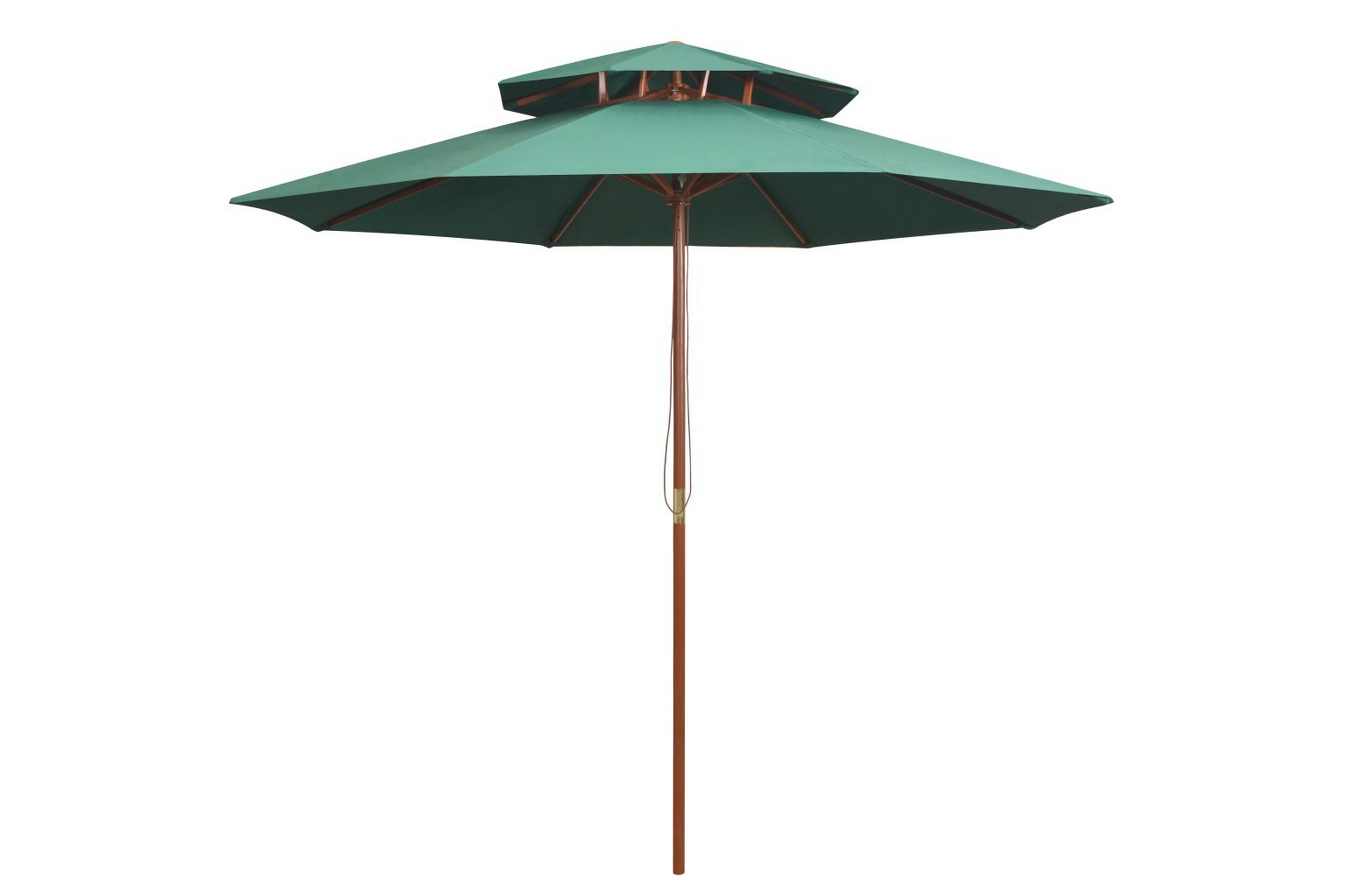 Be Basic Parasoll med lufteluke 270x270 cm trestang grønn - Grønn
