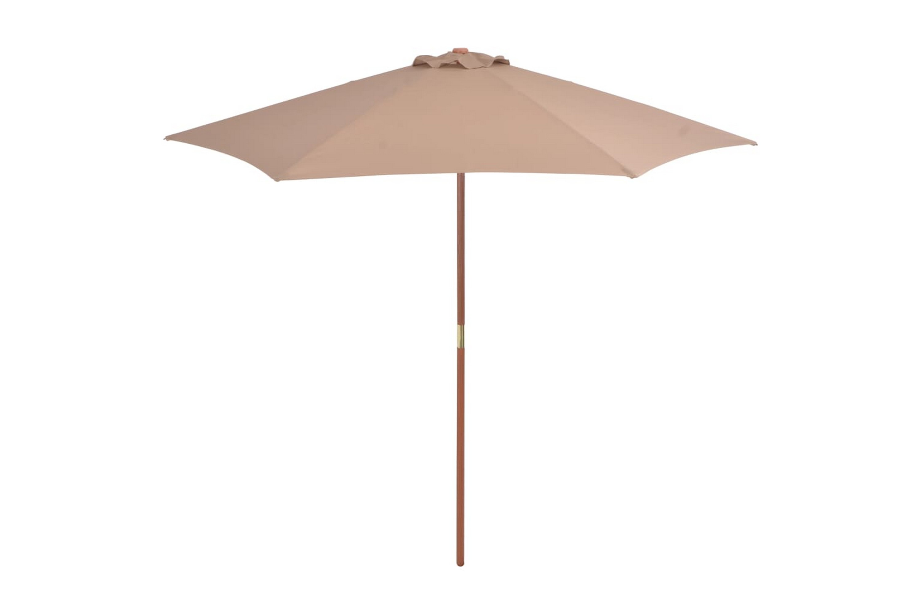 Be Basic Parasoll med trestang 270 cm gråbrun - Brun|Beige