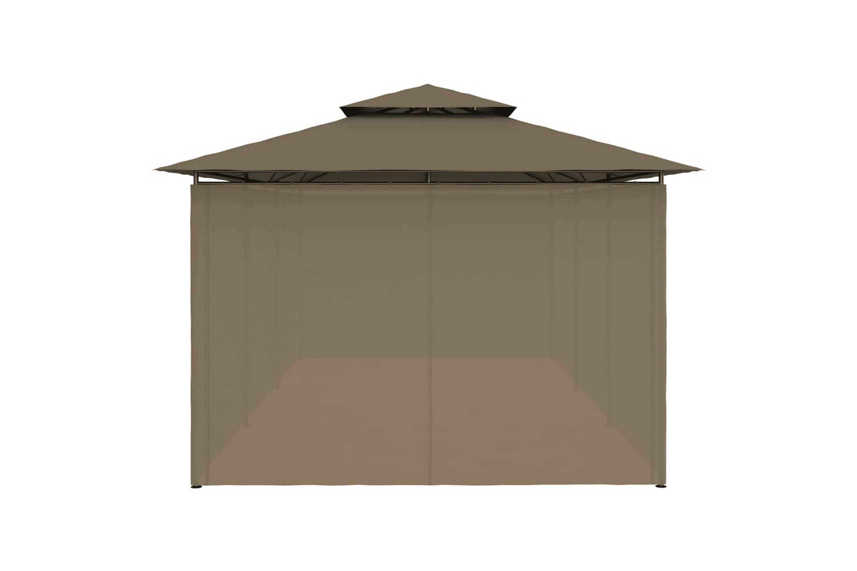 Be Basic Paviljong med gardiner 600x298x270 cm gråbrun 180 g/m² - Taupe