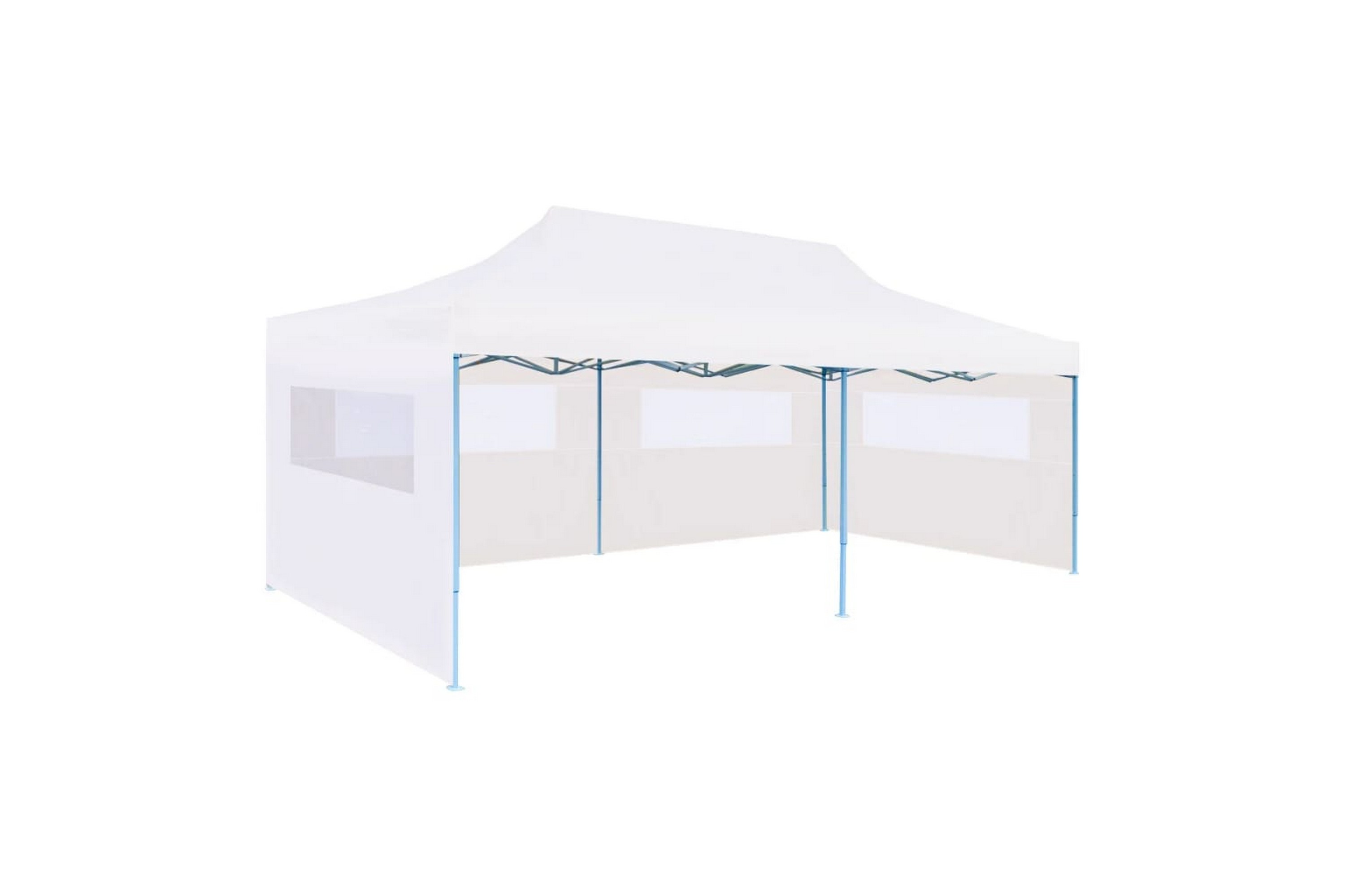 Be Basic Foldbart popup festtelt med sidevegger 3x6 m stål hvit -