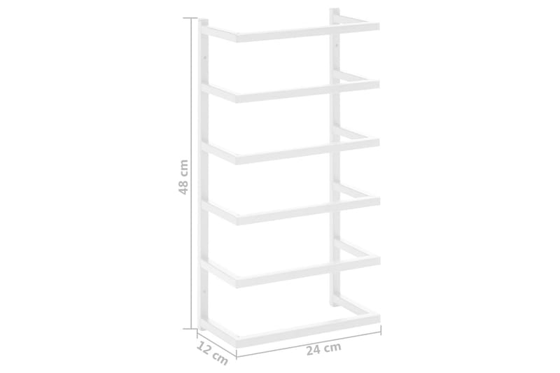 Håndklestativ 24x12x48 cm stål hvit - Hvit - Interiør - Baderomsinnredning - Hånddukstiger