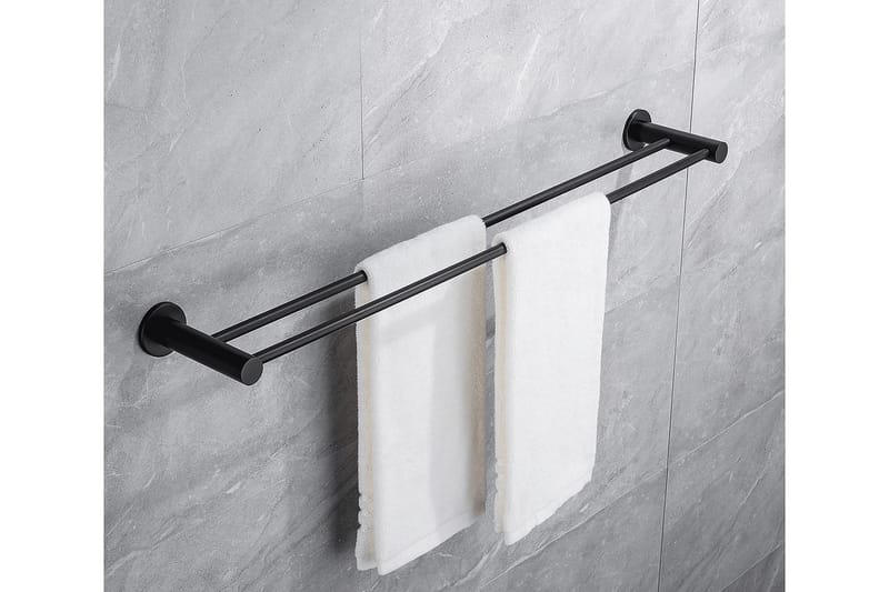 Håndklestang Bathlife Avlasta 60 cm Dobbel - Mattsvart - Interiør - Baderomsinnredning - Håndklehengere