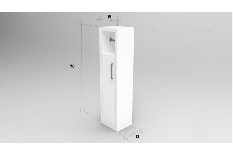 Baderomsoppbevaring Neubach 15x70 cm 3 Hyller - Antrasitt - Interiør - Baderomsinnredning - Toalettrullholdere