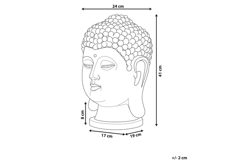 Figur Buddha 24|24|41 Cm - Grå - Interiør - Dekorasjon & innredningsdetaljer