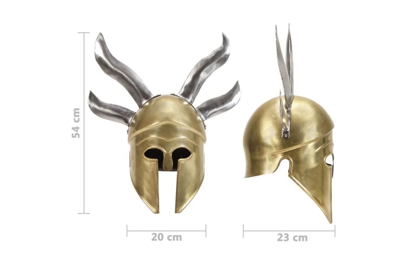 Hellensk krigerhjelm antikk replika LARP messing stål - Interiør - Dekorasjon & innredningsdetaljer
