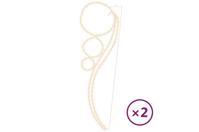 beBasic Ballformede taulys 2 stk med 144 lysdioder varmhvit - Interiør - Dekorasjon & innredningsdetaljer - Julepynt & juledekorasjon