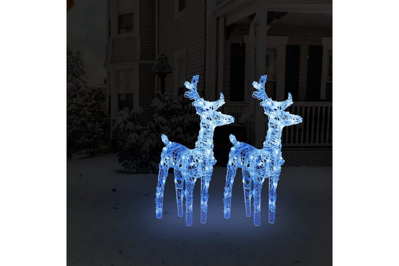 beBasic Julereinsdyr 2 stk blå 80 LED akryl - BlÃ¥ - Julepynt & juledekorasjon - Jul lys