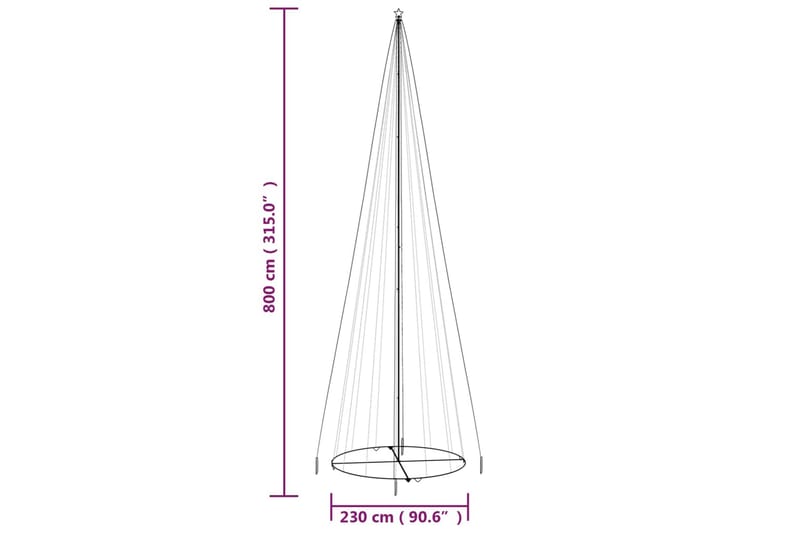 beBasic Juletre kjegleformet flerfarget 1134 lysdioder 230x800 cm - Interiør - Dekorasjon & innredningsdetaljer - Julepynt & juledekorasjon - Plastjuletre