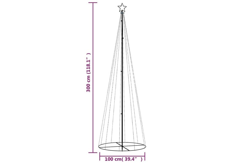 beBasic Juletre kjegleformet varmhvit 310 lysdioder 100x300 cm - Interiør - Dekorasjon & innredningsdetaljer - Julepynt & juledekorasjon - Plastjuletre