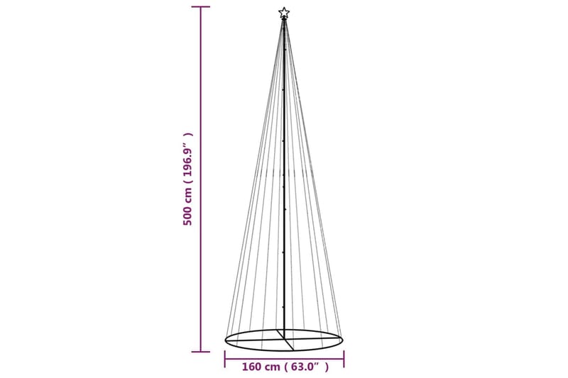 beBasic Juletre kjegleformet varmhvit 732 lysdioder 160x500 cm - Interiør - Dekorasjon & innredningsdetaljer - Julepynt & juledekorasjon - Plastjuletre