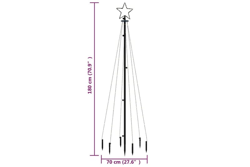 beBasic Juletre med bakkeplugg 108 LED flerfarget 180 cm - Interiør - Dekorasjon & innredningsdetaljer - Julepynt & juledekorasjon - Plastjuletre