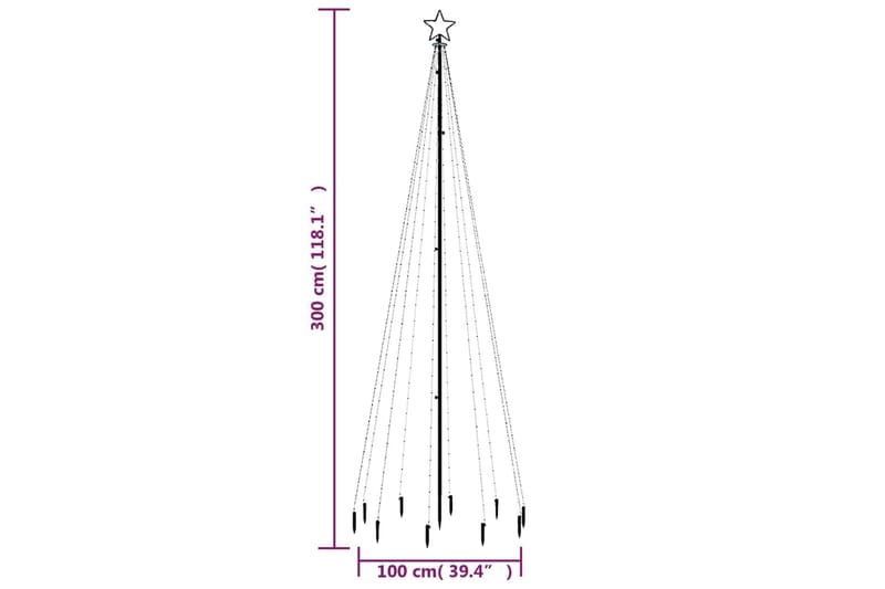 beBasic Juletre med bakkeplugg 310 LED blå 300 cm - Interiør - Dekorasjon & innredningsdetaljer - Julepynt & juledekorasjon - Plastjuletre