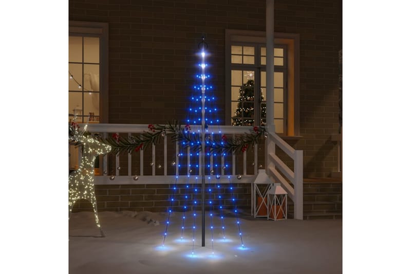 beBasic Juletre på flaggstang 108 LED blå 180 cm - Interiør - Dekorasjon & innredningsdetaljer - Julepynt & juledekorasjon - Plastjuletre