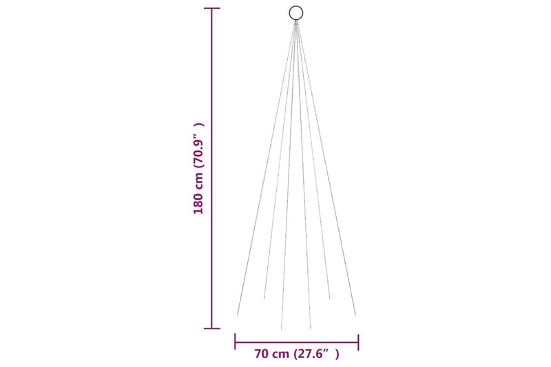 beBasic Juletre på flaggstang 108 LED fargerik 180 cm - Interiør - Dekorasjon & innredningsdetaljer - Julepynt & juledekorasjon - Plastjuletre