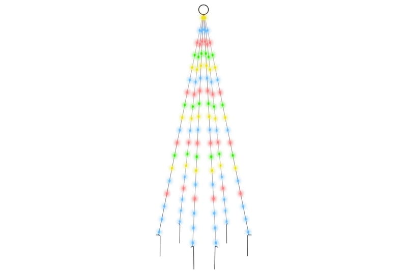 beBasic Juletre på flaggstang 108 LED fargerik 180 cm - Interiør - Dekorasjon & innredningsdetaljer - Julepynt & juledekorasjon - Plastjuletre