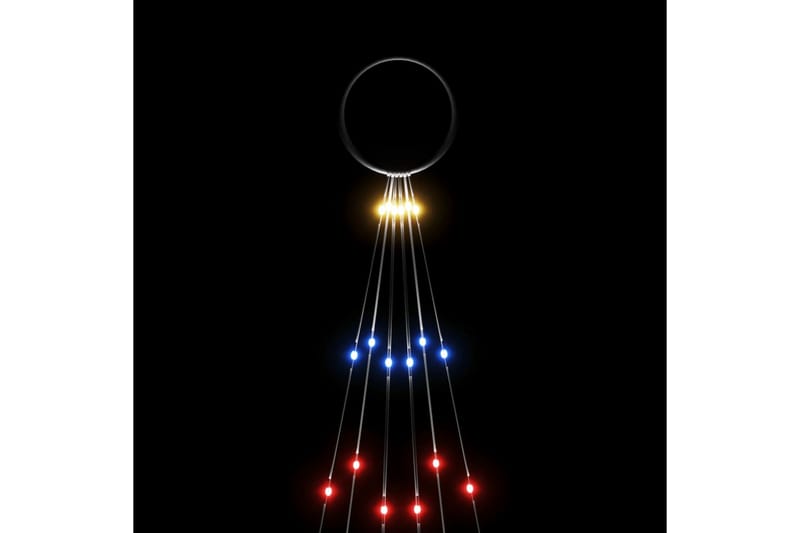 beBasic Juletre på flaggstang 108 LED fargerik 180 cm - Interiør - Dekorasjon & innredningsdetaljer - Julepynt & juledekorasjon - Plastjuletre