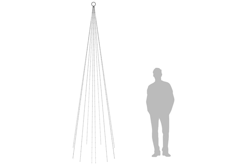 beBasic Juletre på flaggstang 310 LED fargerik 300 cm - Interiør - Dekorasjon & innredningsdetaljer - Julepynt & juledekorasjon - Plastjuletre