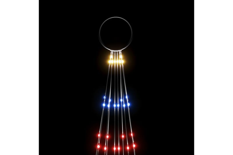beBasic Juletre på flaggstang 310 LED fargerik 300 cm - Interiør - Dekorasjon & innredningsdetaljer - Julepynt & juledekorasjon - Plastjuletre