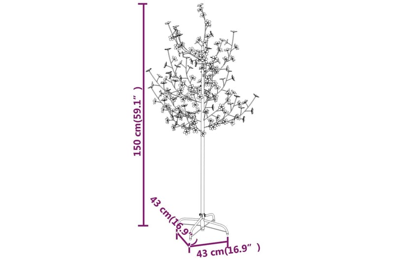 beBasic LED-tre kirsebærblomst varmhvit 120 lysdioder 150 cm - Interiør - Dekorasjon & innredningsdetaljer - Julepynt & juledekorasjon - Plastjuletre