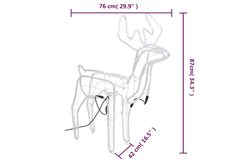 beBasic Sammenleggbart julereinsdyr med 192 lysdioder varmhvit - Interiør - Dekorasjon & innredningsdetaljer - Julepynt & juledekorasjon