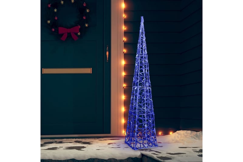 Dekorativ LED-lyskjegle i akryl blå 120 cm - Julepynt & juledekorasjon