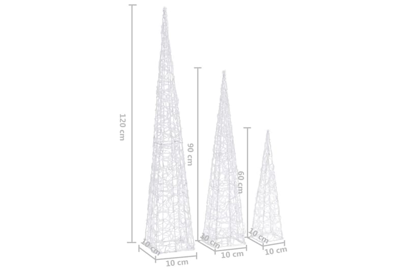 Dekorativt LED lyskjeglesett i akryl kald hvit 60/90/120cm - Interiør - Dekorasjon & innredningsdetaljer - Julepynt & juledekorasjon