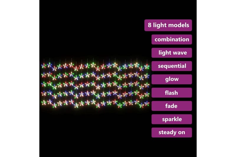 Eventyrlysgardin stjerner 500 LED fargerik 8 funksjoner - Blå - Interiør - Dekorasjon & innredningsdetaljer - Julepynt & juledekorasjon