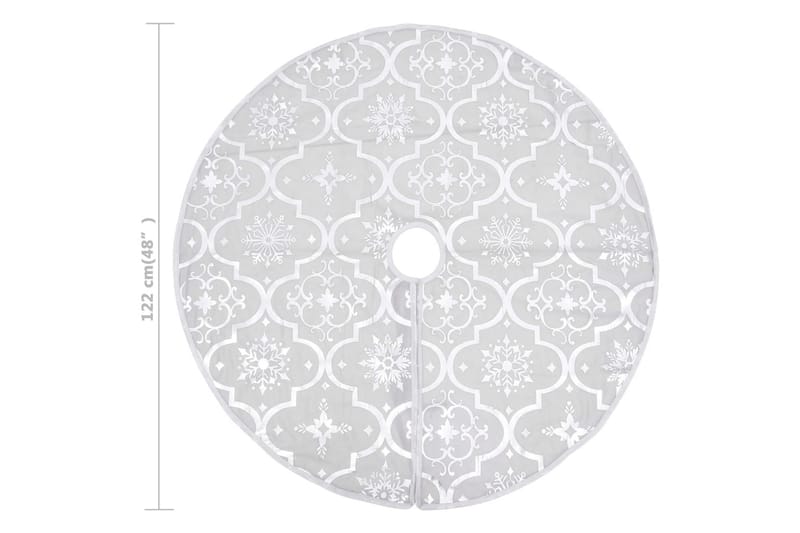 Luksus juletreskjørt med sokk hvit 122 cm stoff - Hvit - Interiør - Dekorasjon & innredningsdetaljer - Julepynt & juledekorasjon