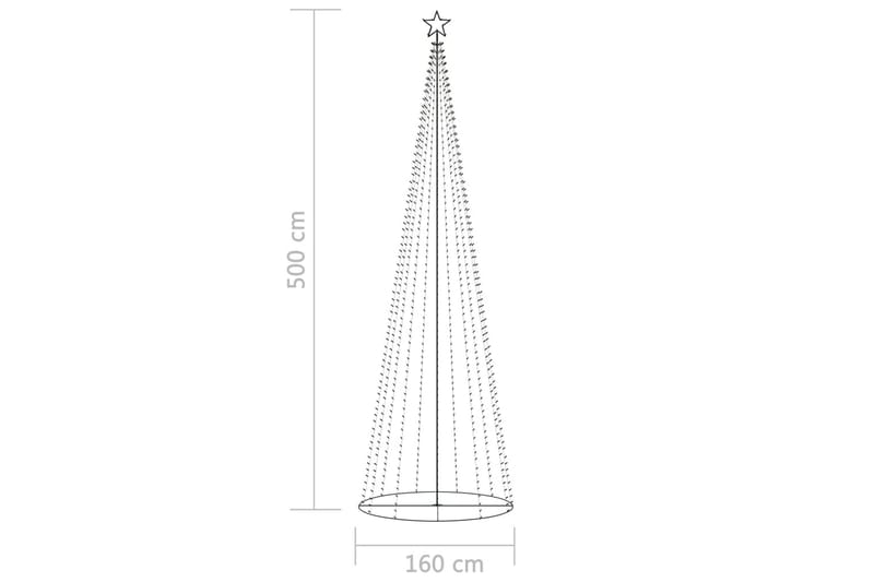 Juletre kjegle 752 fargerike lysdioder 160x500 cm - Plastjuletre