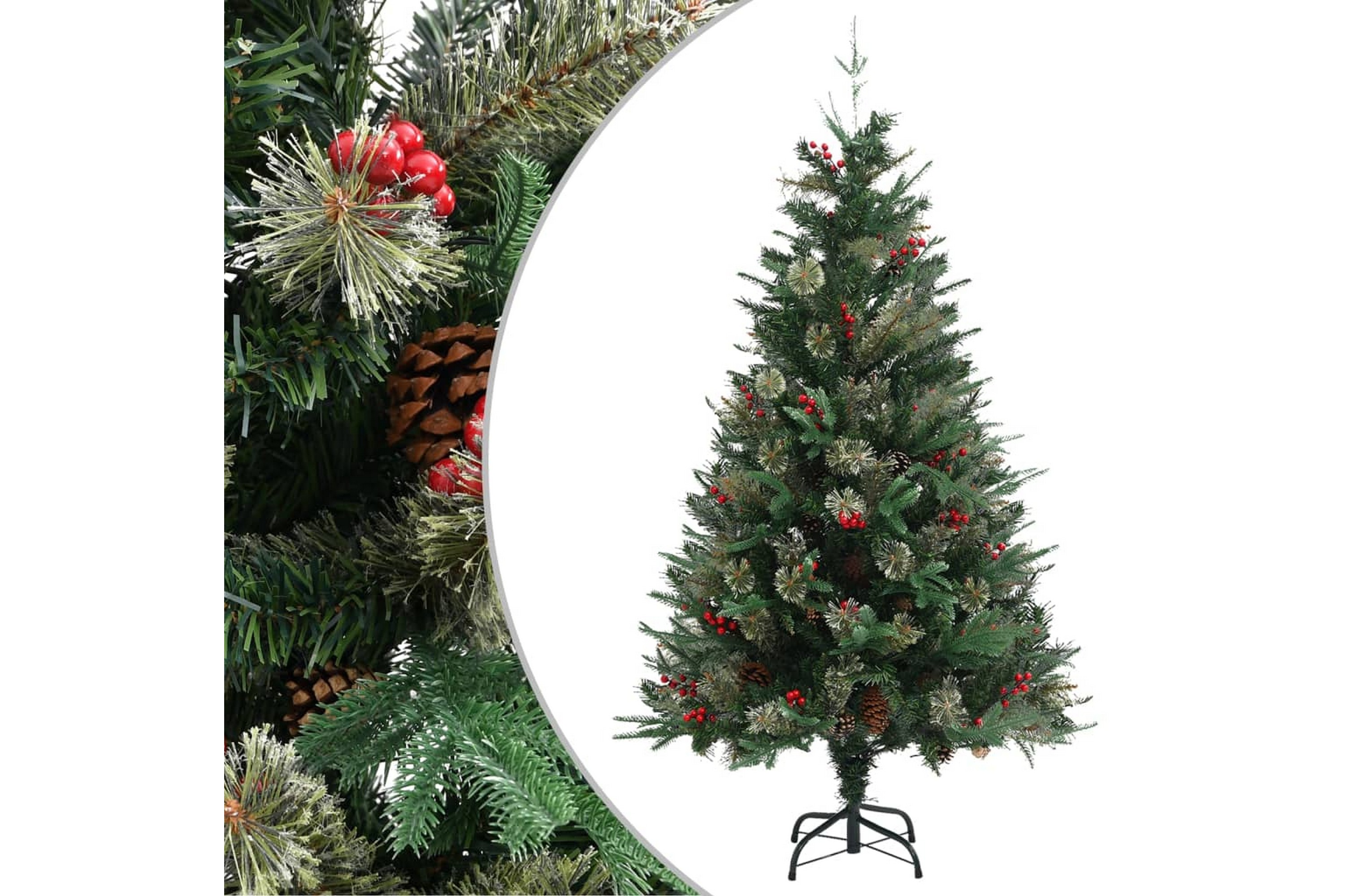 Be Basic Juletre med kongler grønn 150 cm PVC og PE -