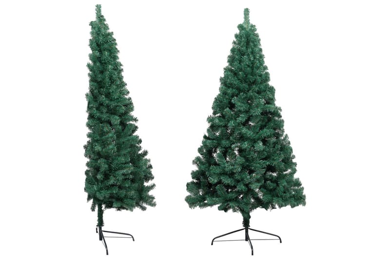 Kunstig halvt juletre med LED og kulesett 120 cm grønn - Plastjuletre