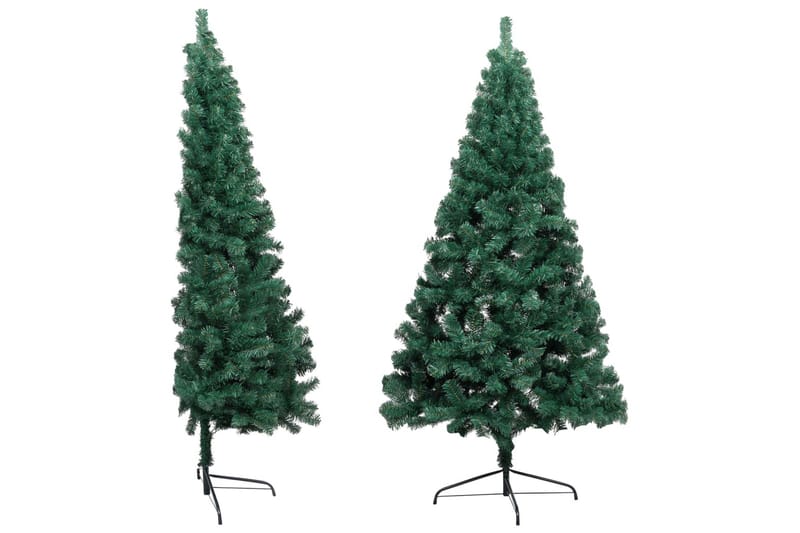 Kunstig halvt juletre med LED og kulesett 210 cm grønn - Interiør - Dekorasjon & innredningsdetaljer - Julepynt & juledekorasjon - Plastjuletre