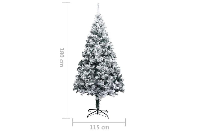 Kunstig juletre med flokket snø grønn 180 cm PVC - Interiør - Dekorasjon & innredningsdetaljer - Julepynt & juledekorasjon - Plastjuletre