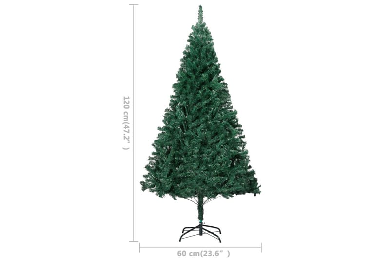 Kunstig juletre med LED og kulesett 120 cm PVC grønn - Interiør - Dekorasjon & innredningsdetaljer - Julepynt & juledekorasjon - Plastjuletre