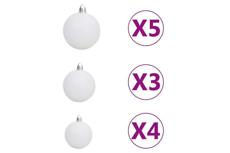 Kunstig juletre med LED og kulesett 120 cm PVC grønn - Interiør - Dekorasjon & innredningsdetaljer - Julepynt & juledekorasjon - Plastjuletre