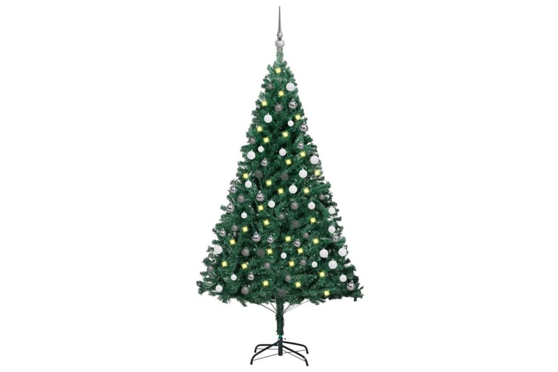 Kunstig juletre med LED og kulesett 120 cm PVC grønn - Interiør - Dekorasjon & innredningsdetaljer - Julepynt & juledekorasjon - Plastjuletre