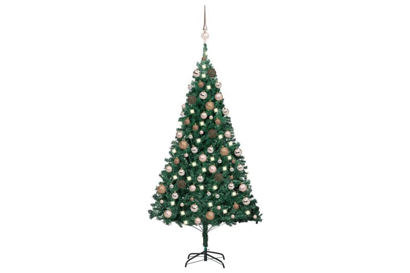 Kunstig juletre med LED og kulesett 120 cm PVC grønn - Interiør - Dekorasjon & innredningsdetaljer - Julepynt & juledekorasjon - Plastjuletre