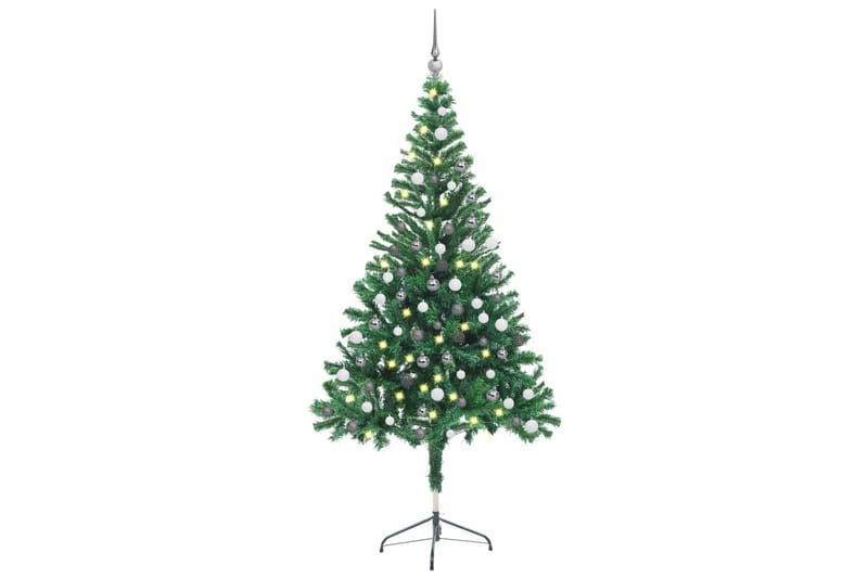 Kunstig juletre med LED og kulesett 150 cm 380 grener - Interiør - Dekorasjon & innredningsdetaljer - Julepynt & juledekorasjon - Plastjuletre