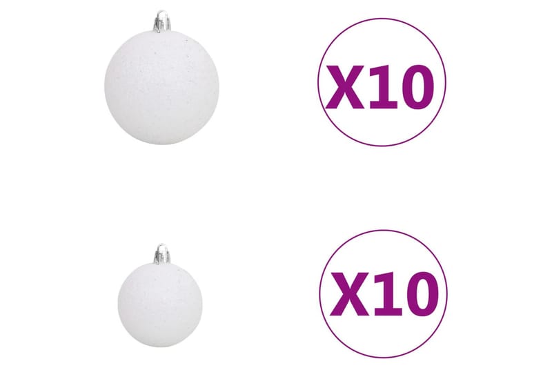 Kunstig juletre med LED og kulesett i grønn 210 cm PVC - Interiør - Dekorasjon & innredningsdetaljer - Julepynt & juledekorasjon - Plastjuletre