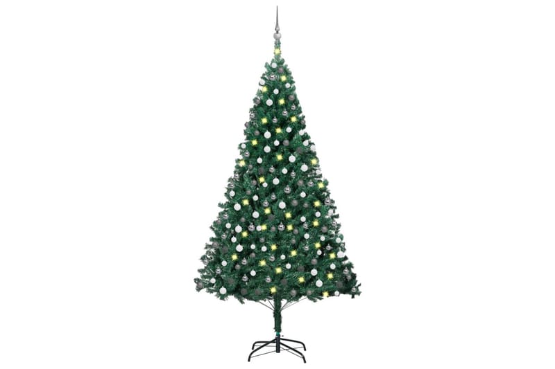 Kunstig juletre med LED og kulesett i grønn 210 cm PVC - Interiør - Dekorasjon & innredningsdetaljer - Julepynt & juledekorasjon - Plastjuletre