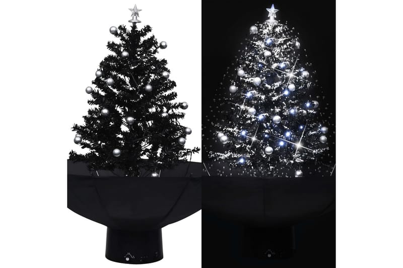 Kunstig juletre med snø & paraplyfot svart 75 cm PVC - Interiør - Dekorasjon & innredningsdetaljer - Julepynt & juledekorasjon - Plastjuletre