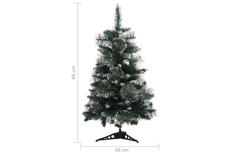 Kunstig juletre med stativ grønn og hvit 60 cm PVC - Interiør - Dekorasjon & innredningsdetaljer - Julepynt & juledekorasjon - Plastjuletre