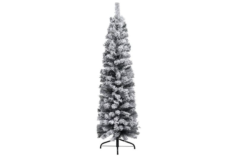 Slankt kunstig juletre med flokket snø grønn 120 cm PVC - grønn - Interiør - Dekorasjon & innredningsdetaljer - Julepynt & juledekorasjon - Plastjuletre