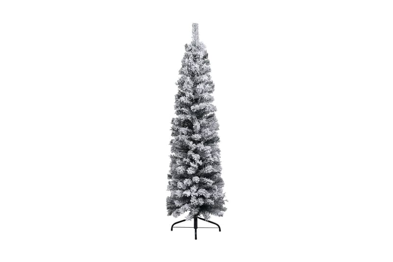 Slankt kunstig juletre med flokket snø grønn 150 cm PVC - Interiør - Dekorasjon & innredningsdetaljer - Julepynt & juledekorasjon - Plastjuletre