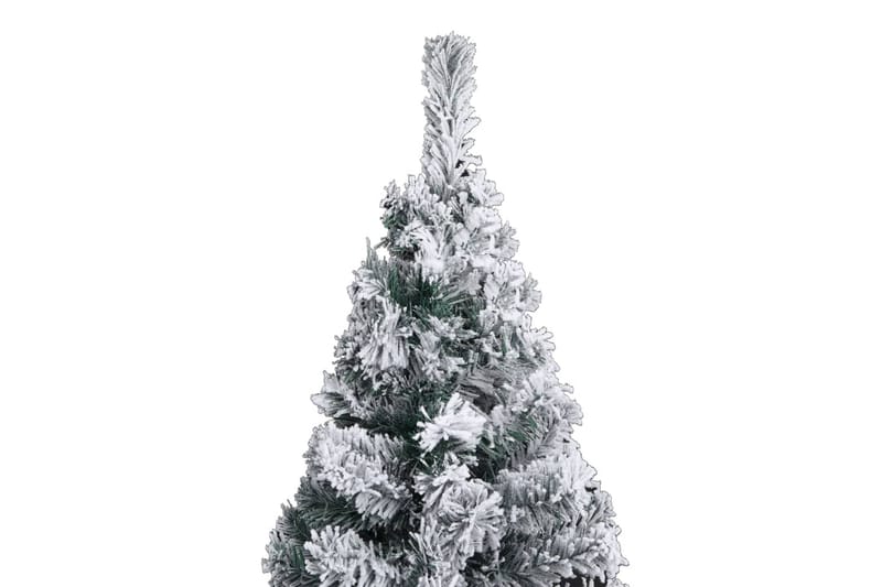 Slankt kunstig juletre med flokket snø grønn 210 cm PVC - Interiør - Dekorasjon & innredningsdetaljer - Julepynt & juledekorasjon - Plastjuletre