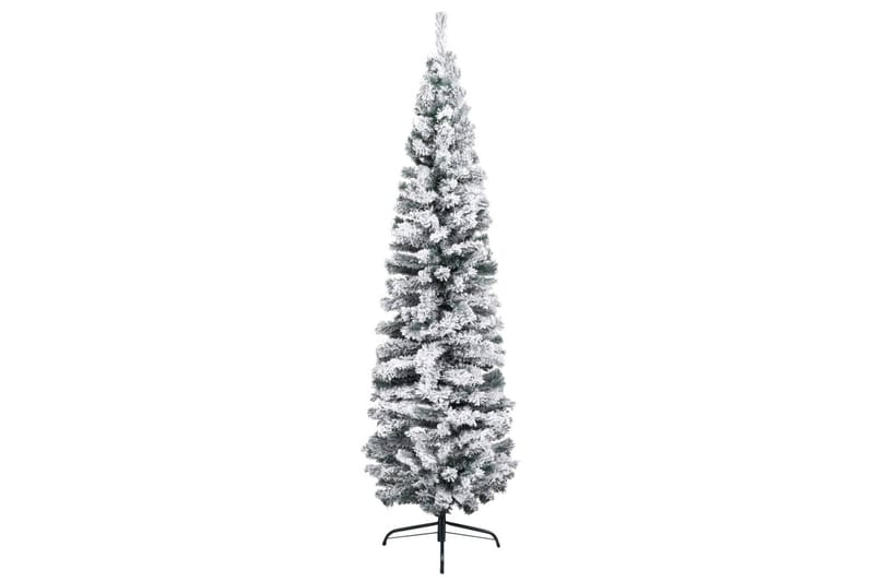 Slankt kunstig juletre med flokket snø grønn 240 cm PVC - Interiør - Dekorasjon & innredningsdetaljer - Julepynt & juledekorasjon - Plastjuletre