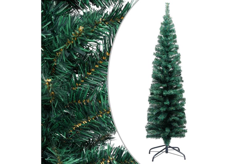 Slankt kunstig juletre med stativ grønn 120 cm PVC - Interiør - Dekorasjon & innredningsdetaljer - Julepynt & juledekorasjon - Plastjuletre